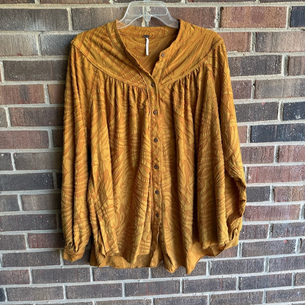 Free People - mustard yellow top